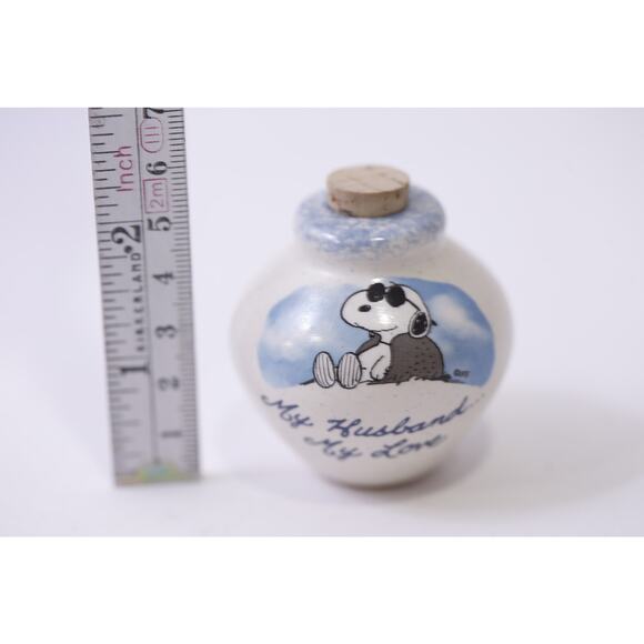 Peanuts, Snoopy, Ceramic Jar, Wooden Cork, My Husband, My Love, ~ 251013-WH 1370 - Picture 2 of 3